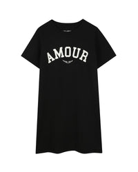 Short cotton dress - Black