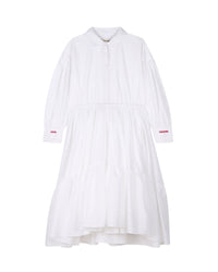 Ceremonial dress in cotton voile - White
