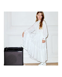 Ceremonial dress in cotton voile - White