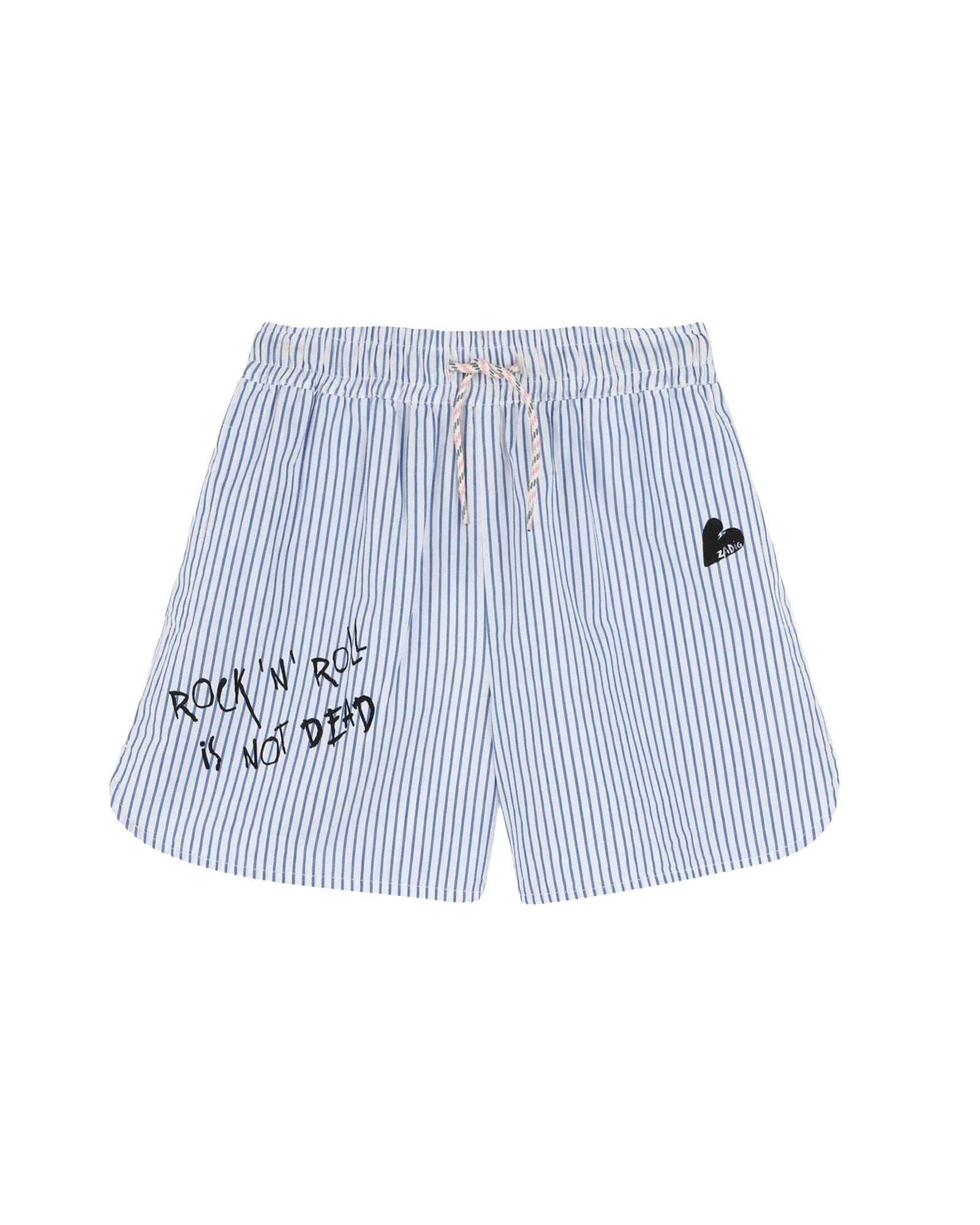 Short à taille élastiquée en coton - Bleu Ozone