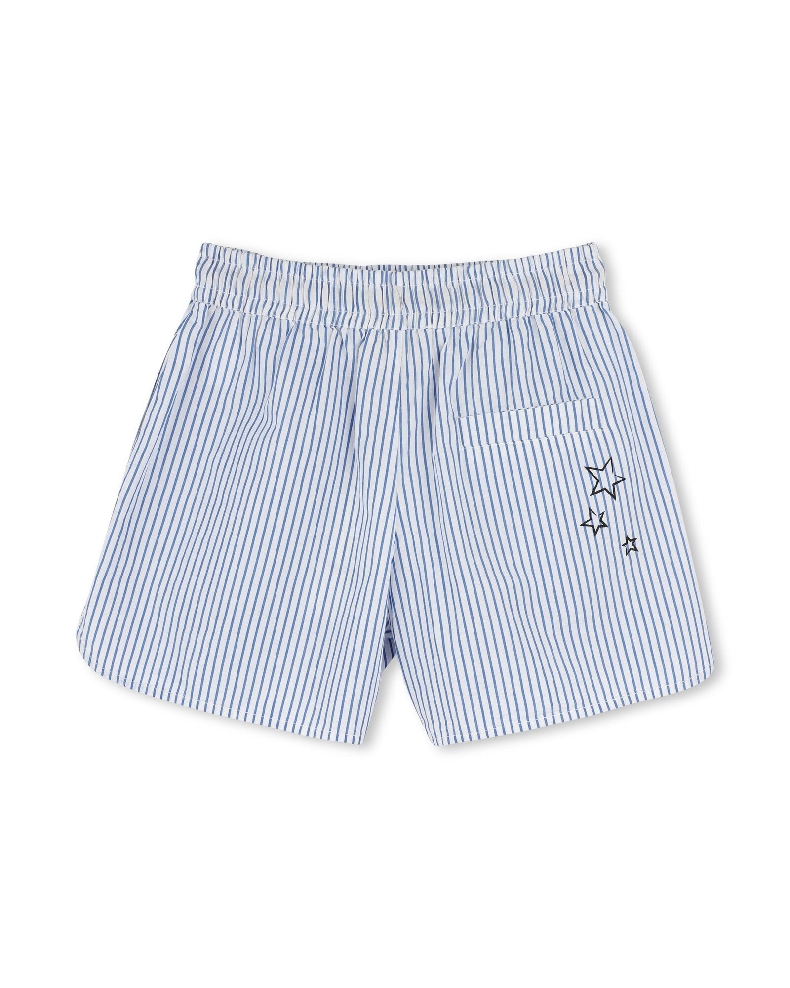 Short à taille élastiquée en coton - Bleu Ozone