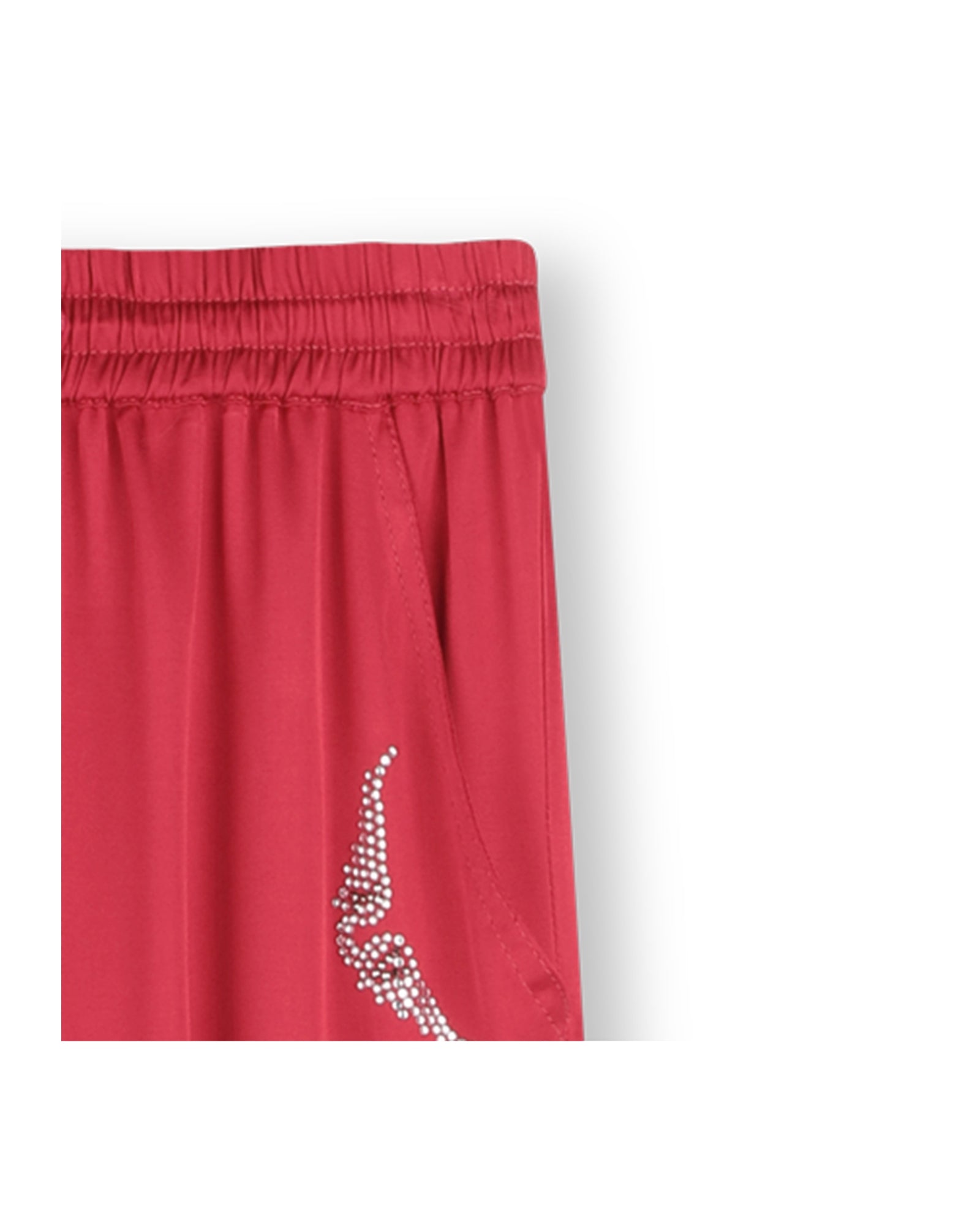 Pantalon à taille élastiquée - Groseille