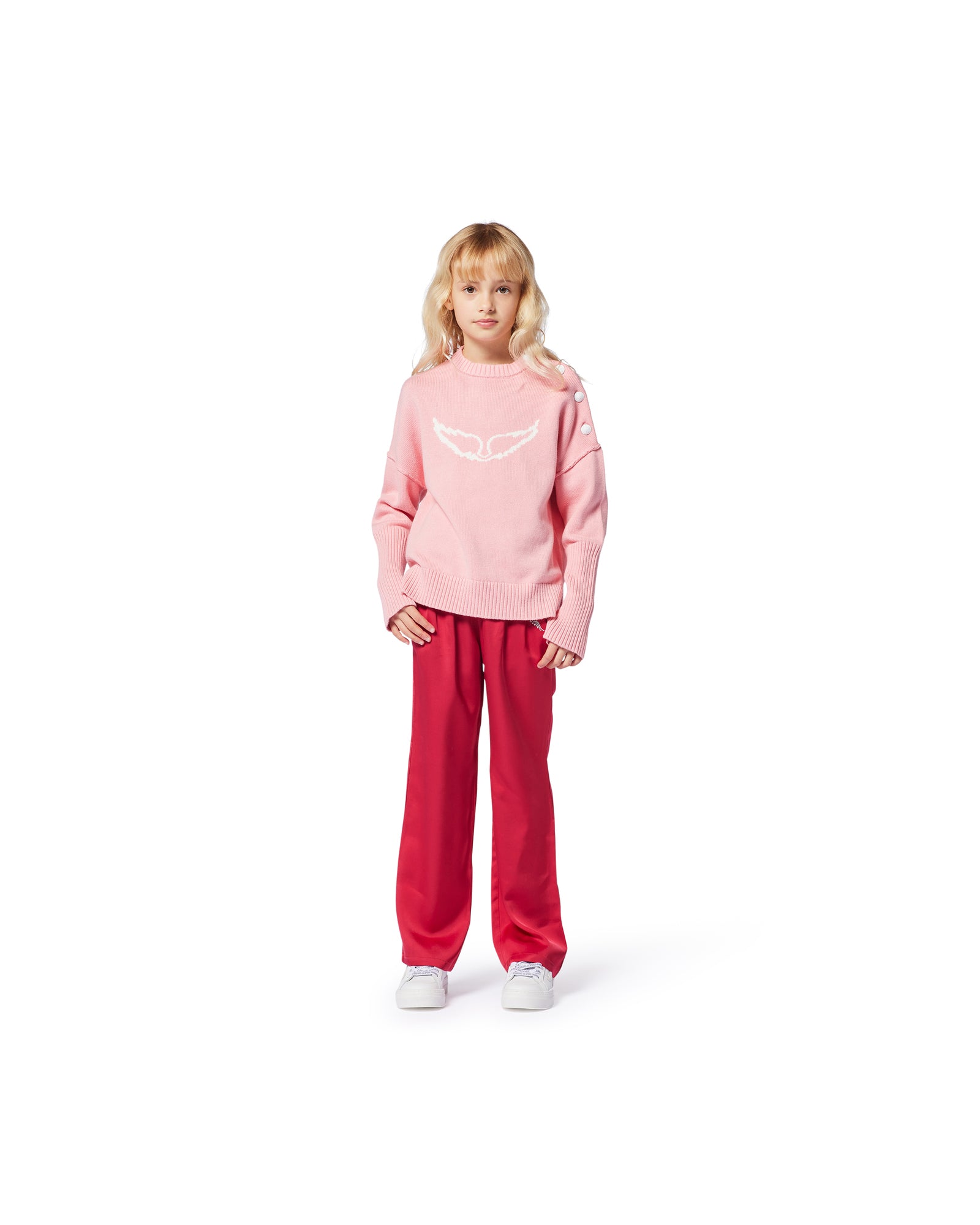 Pantalon à taille élastiquée - Groseille