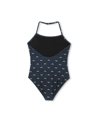 Allover print 1-piece swimming costume - Black