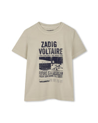 T-shirt with cotton illustration - Lime Stone