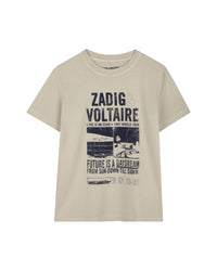 Cotton T-shirt with illustration - Lime Stone