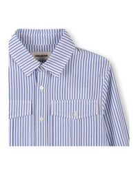 Chemise à rayures en coton - Bleu Ozone