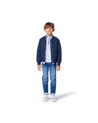 Chemise à rayures - Bleu Ozone