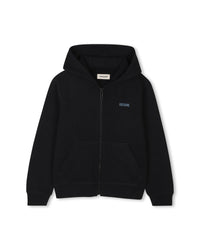 Cotton zip cardigan - Black