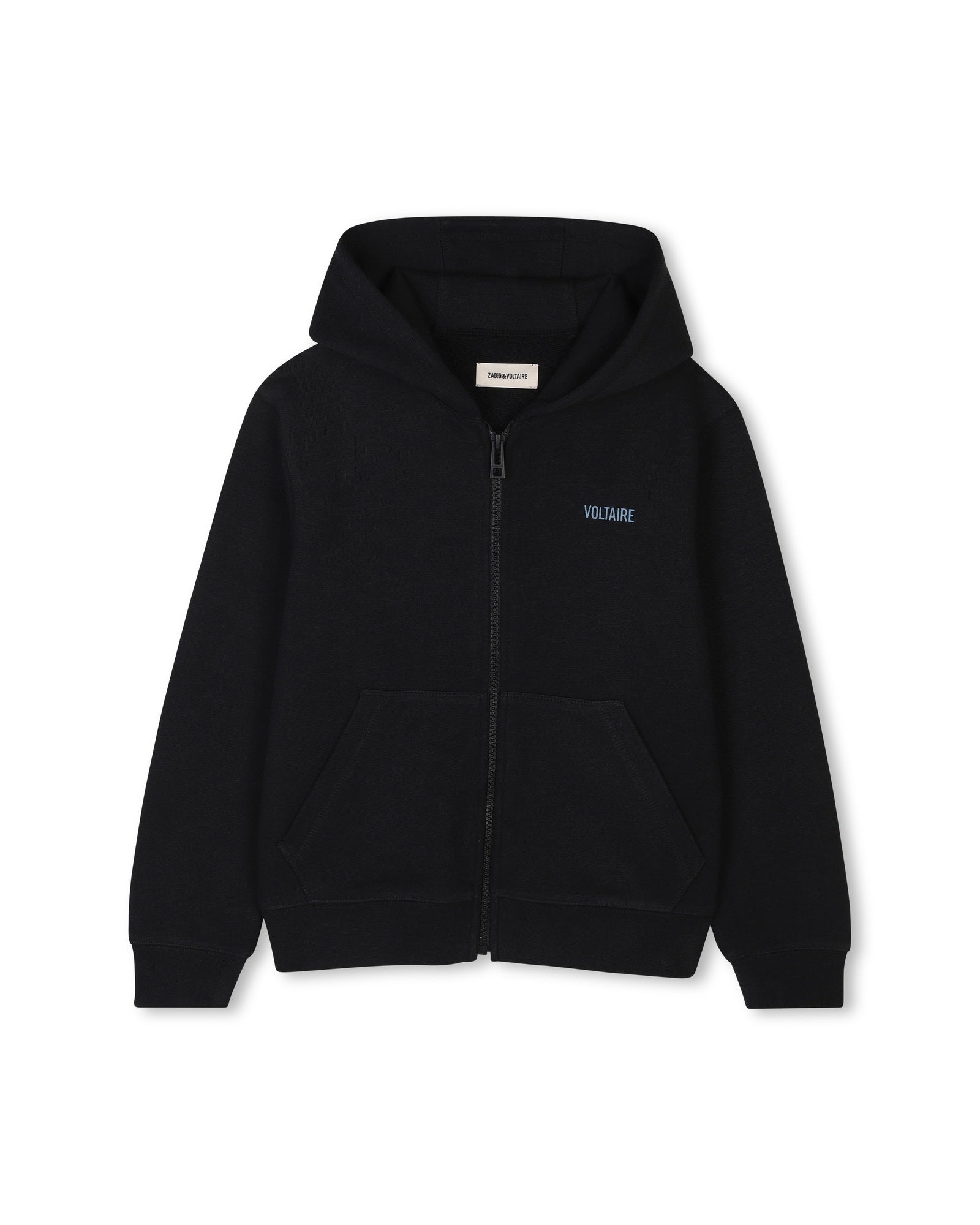 Cotton zip cardigan - Black