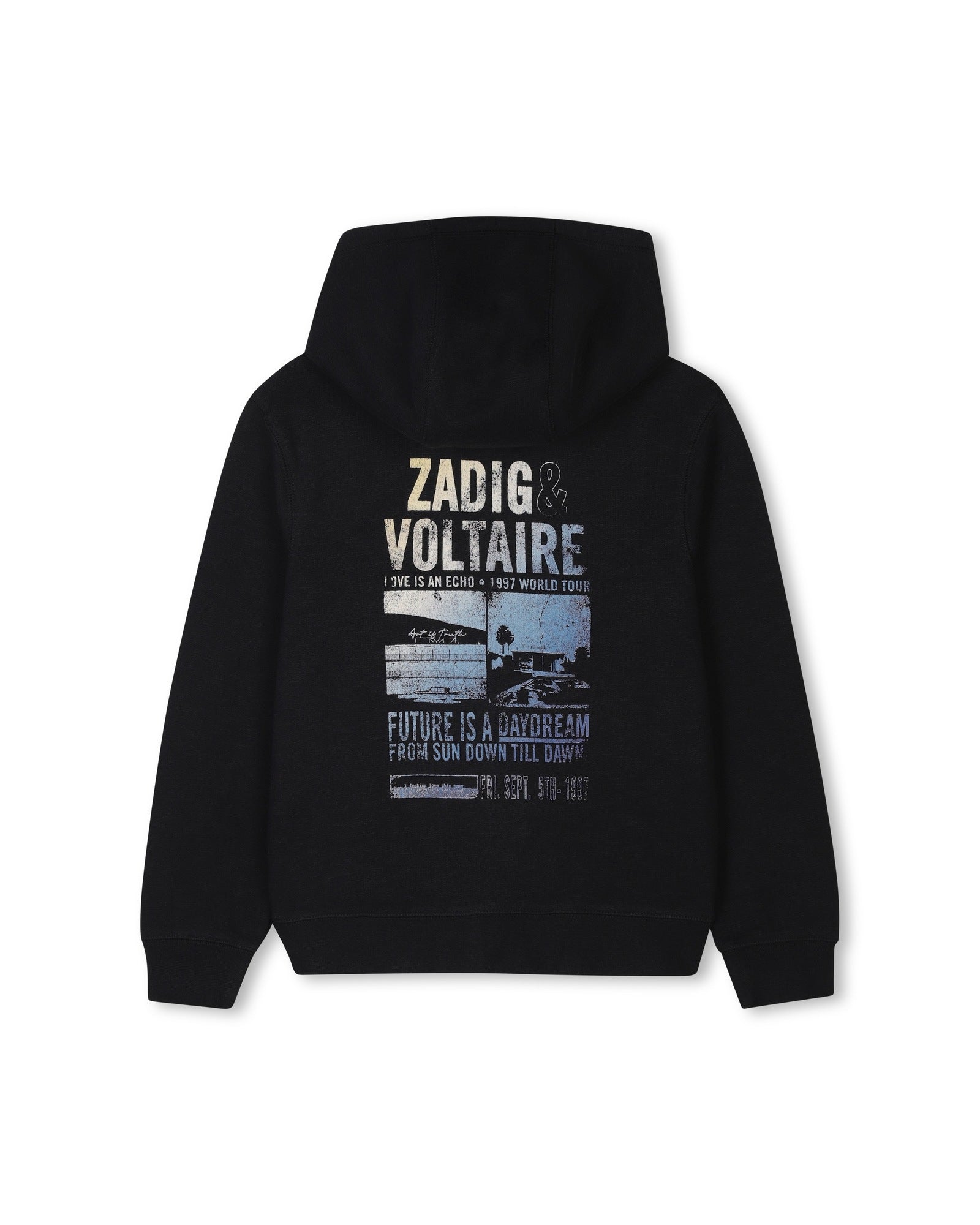 Cotton zip cardigan - Black