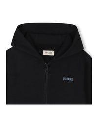 Cotton zip cardigan - Black