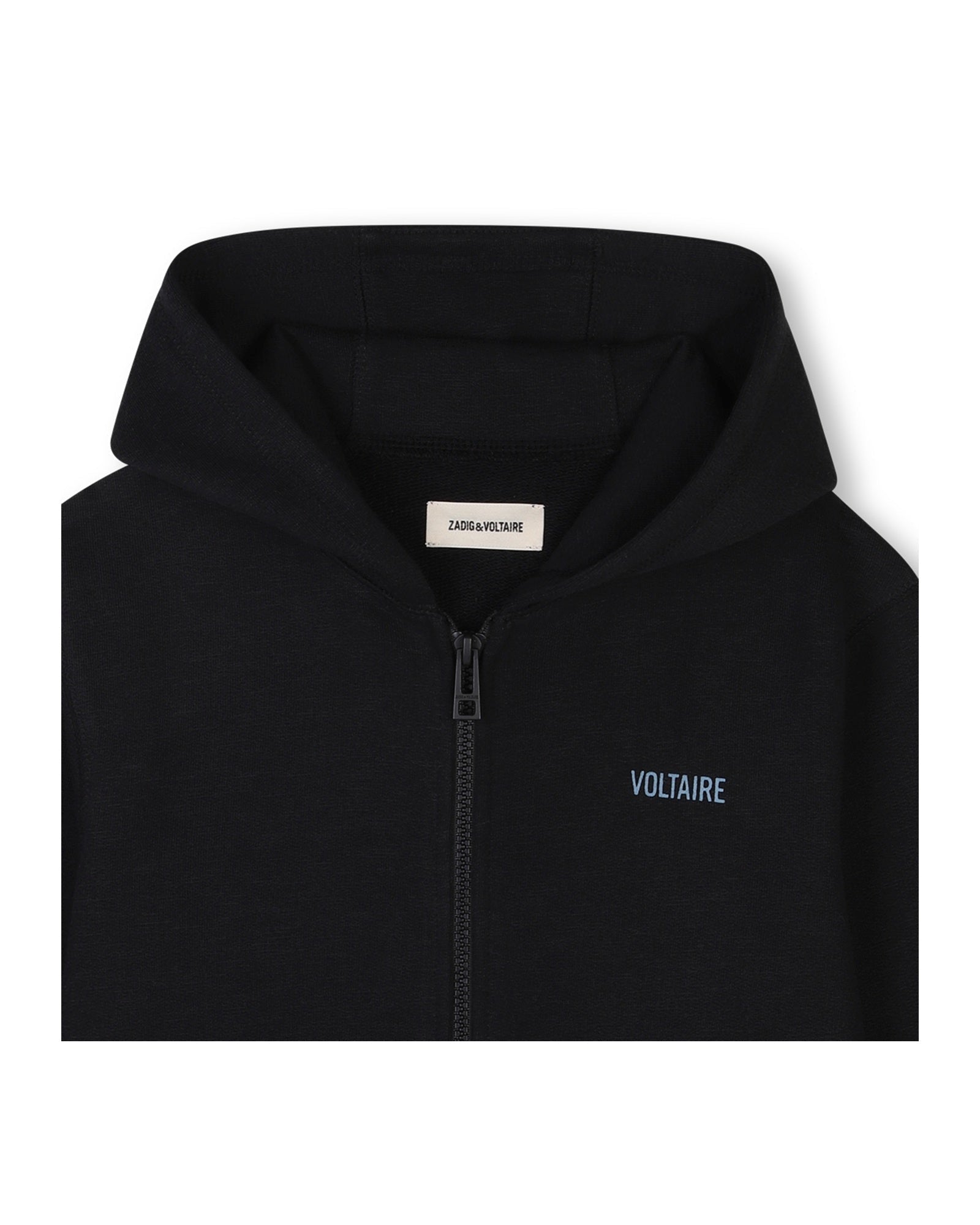 Cotton zip cardigan - Black