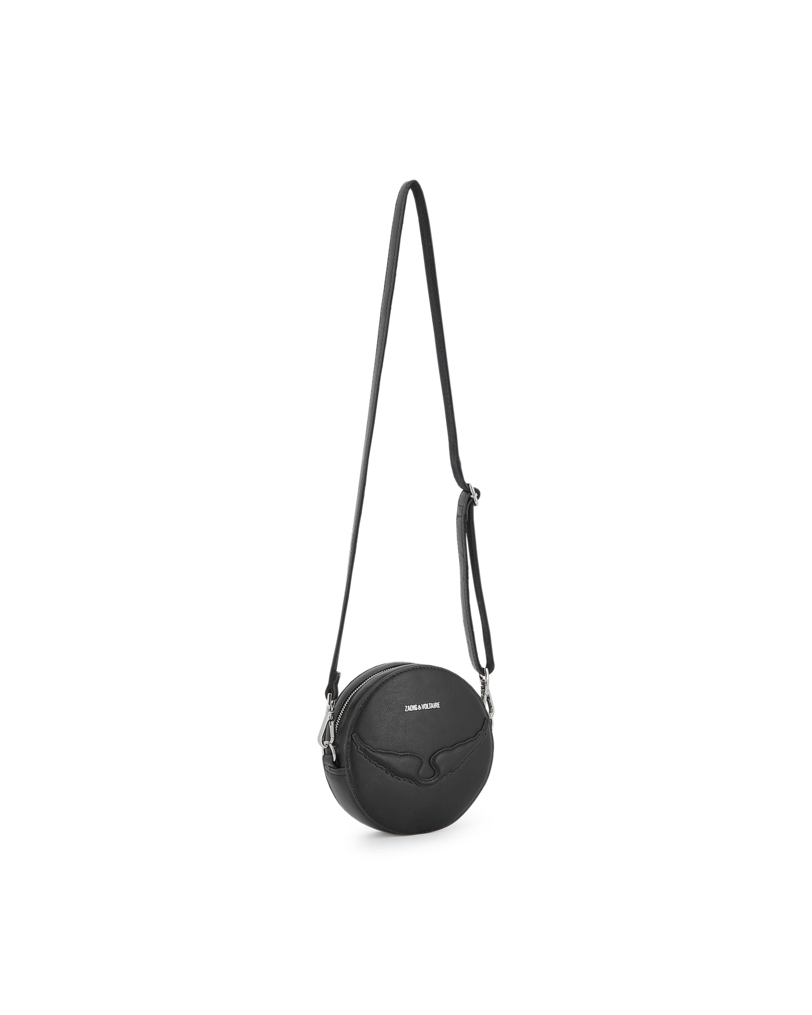 Sac à main rond en textile et enduit lisse - Black