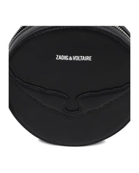 Sac à main rond en textile et enduit lisse - Black