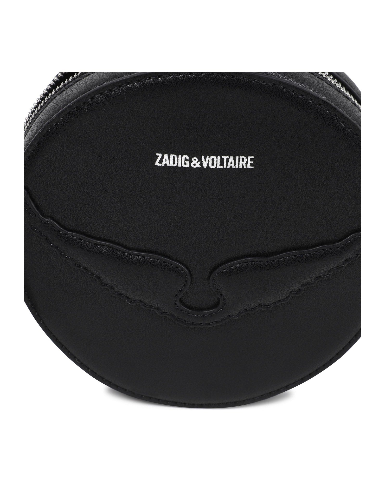Sac à main rond en textile et enduit lisse - Black