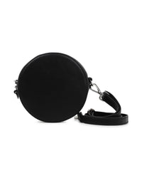 Sac à main rond en textile et enduit lisse - Black