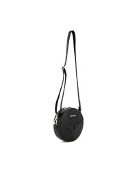 Sac à main rond en textile et enduit lisse - Black
