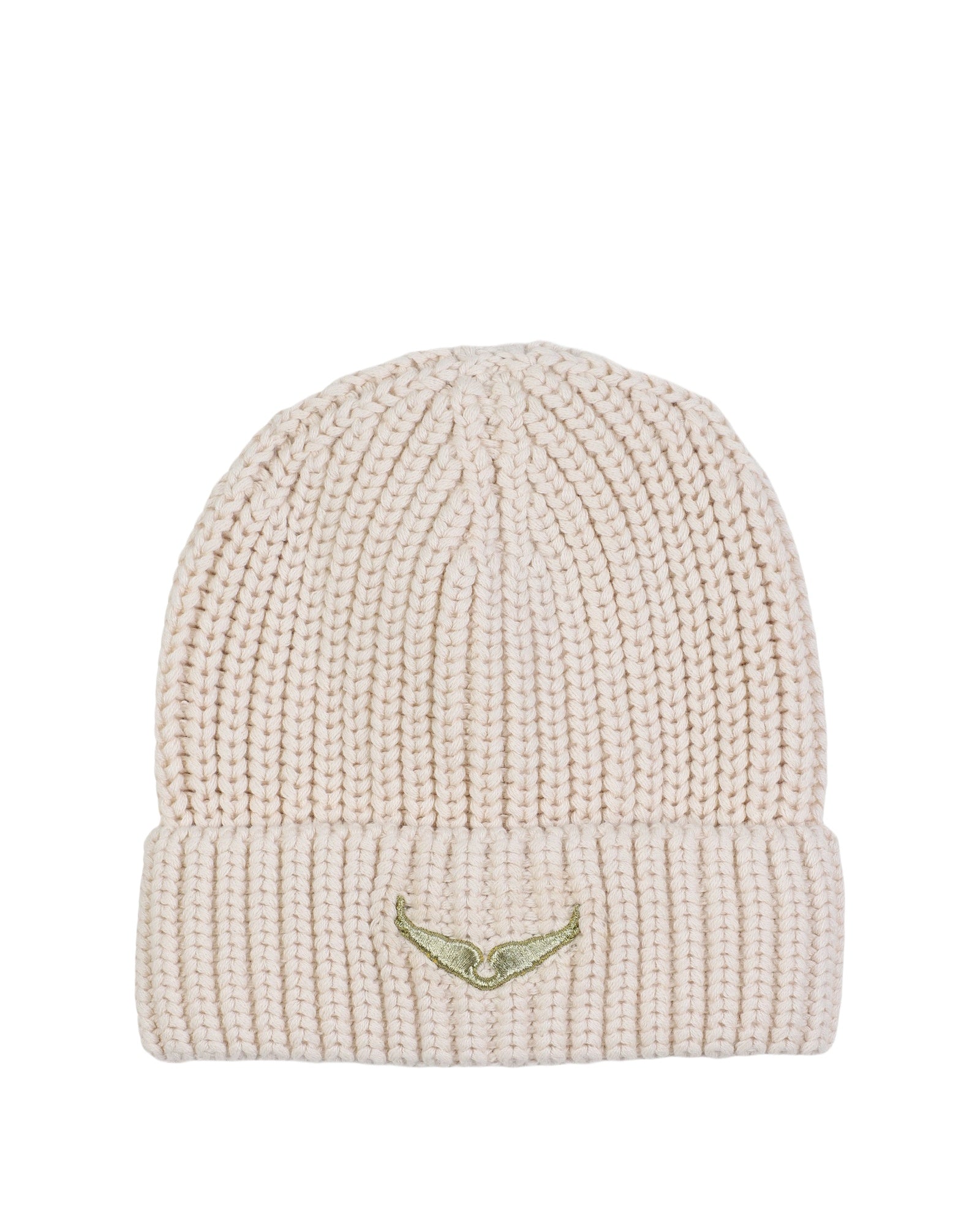 Bonnet brodé en coton - New Beige