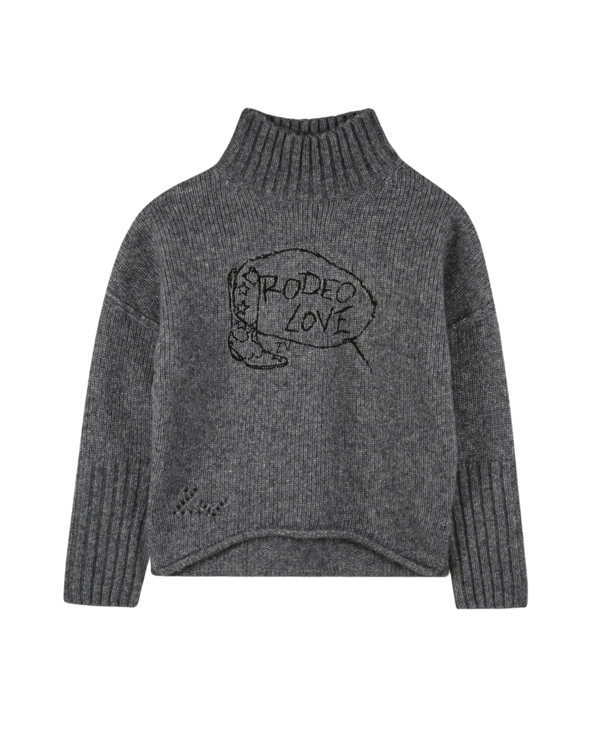 Pull à col montant en laine - Heather Grey