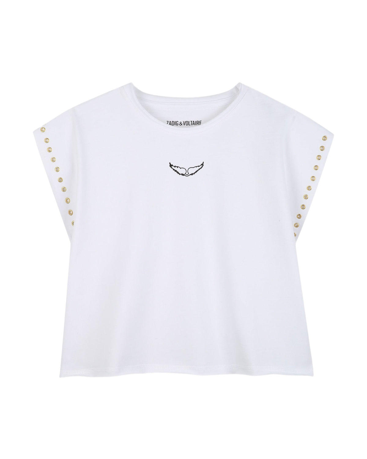 T-shirt à manches courtes avec œillets - Blanc