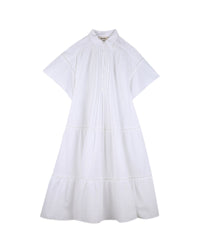 Long poplin dress - White