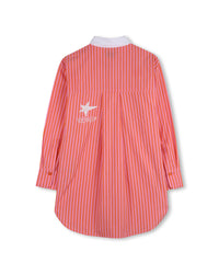 Robe chemise à rayures - Rose Orange