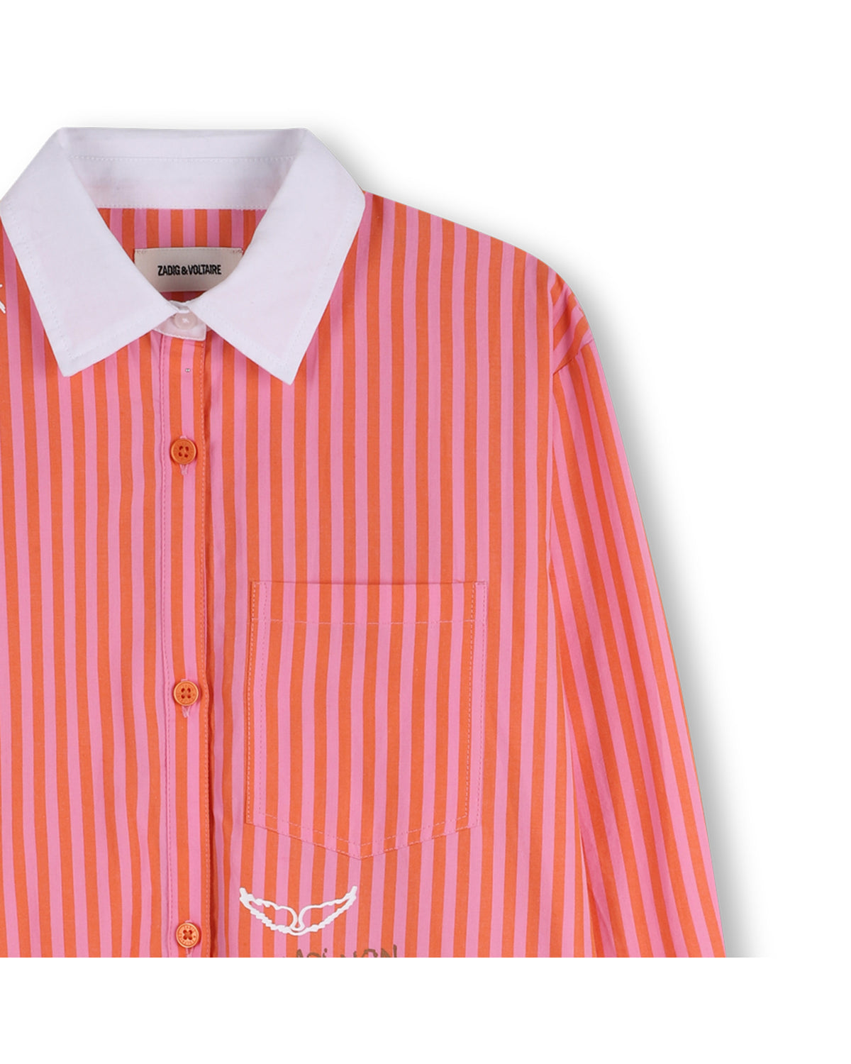 Robe chemise à rayures - Rose Orange
