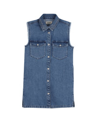 Robe chemise sans manches - Double Stone & Brossage