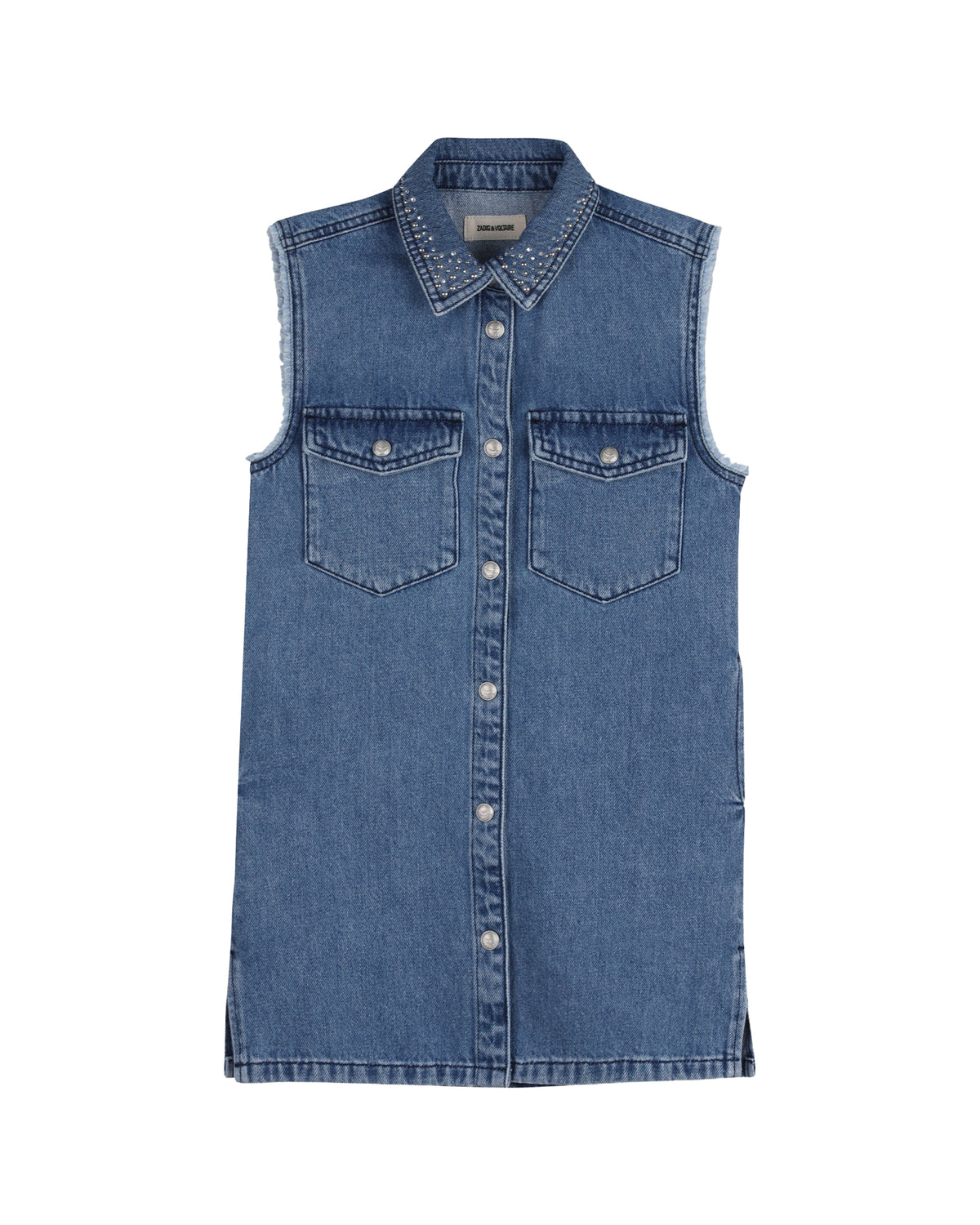 Robe chemise sans manches - Double Stone & Brossage