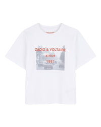 T-shirt col rond à manches courtes - Blanc
