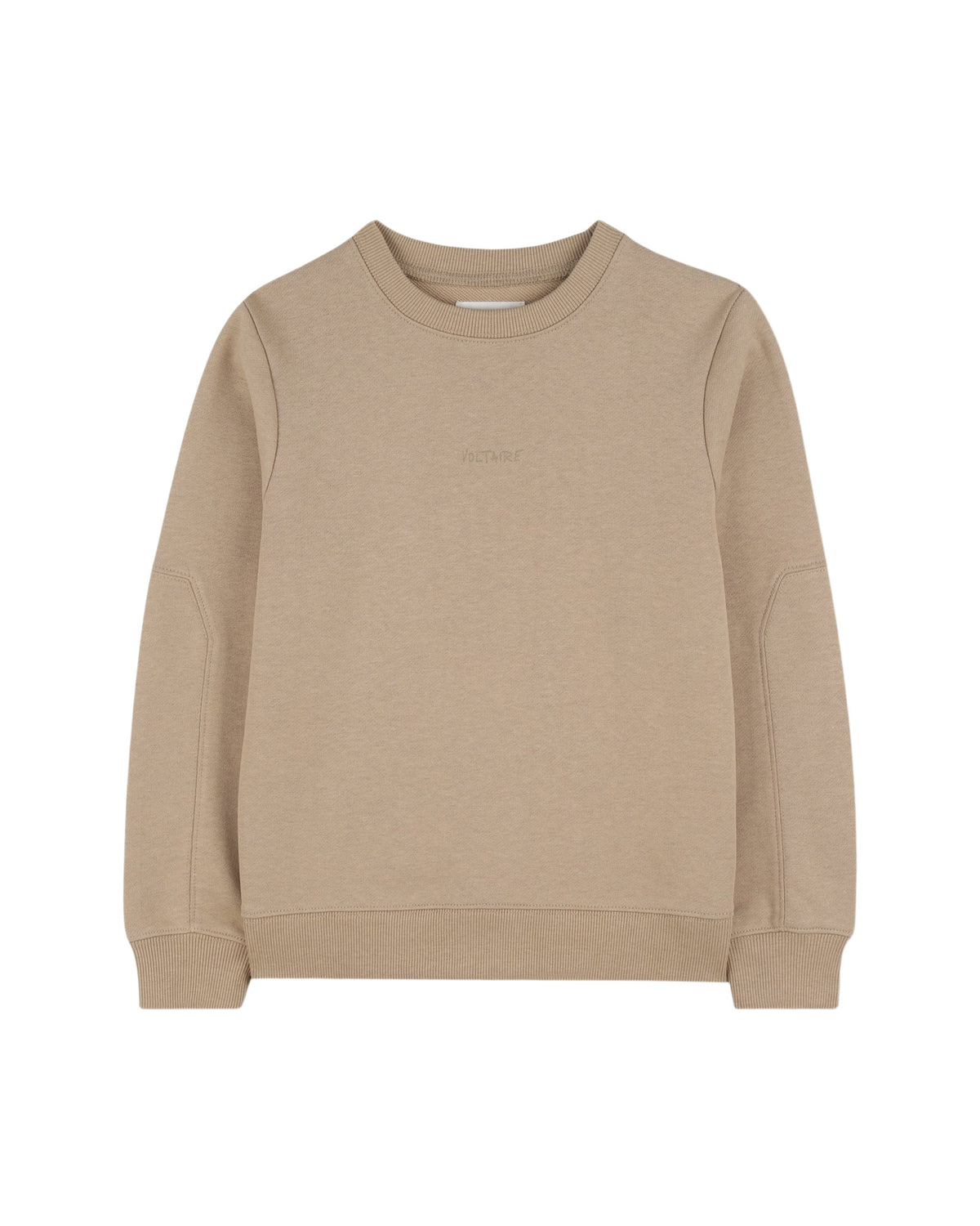 Overdyed sweatshirt with print and embroidery on the front - Dark Beige