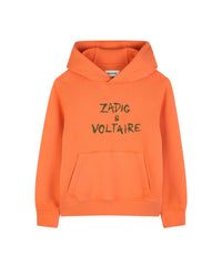 Hooded jumper with kangaroo pocket - Sepia