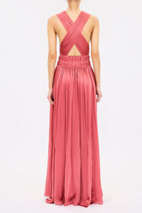 Robe longue Boheme en soie - Rosewood
