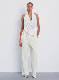 Satin Halter Blouse - Off White