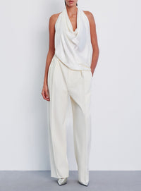 Satin Halter Blouse - Off White