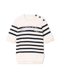 Robe en laine - Ecru marine
