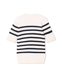 Robe en laine - Ecru marine