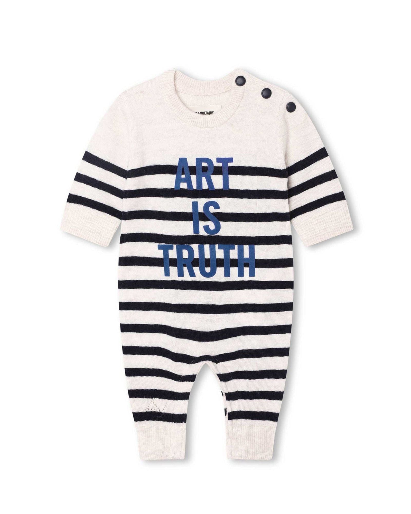 Wool jumpsuit - Ecru navy