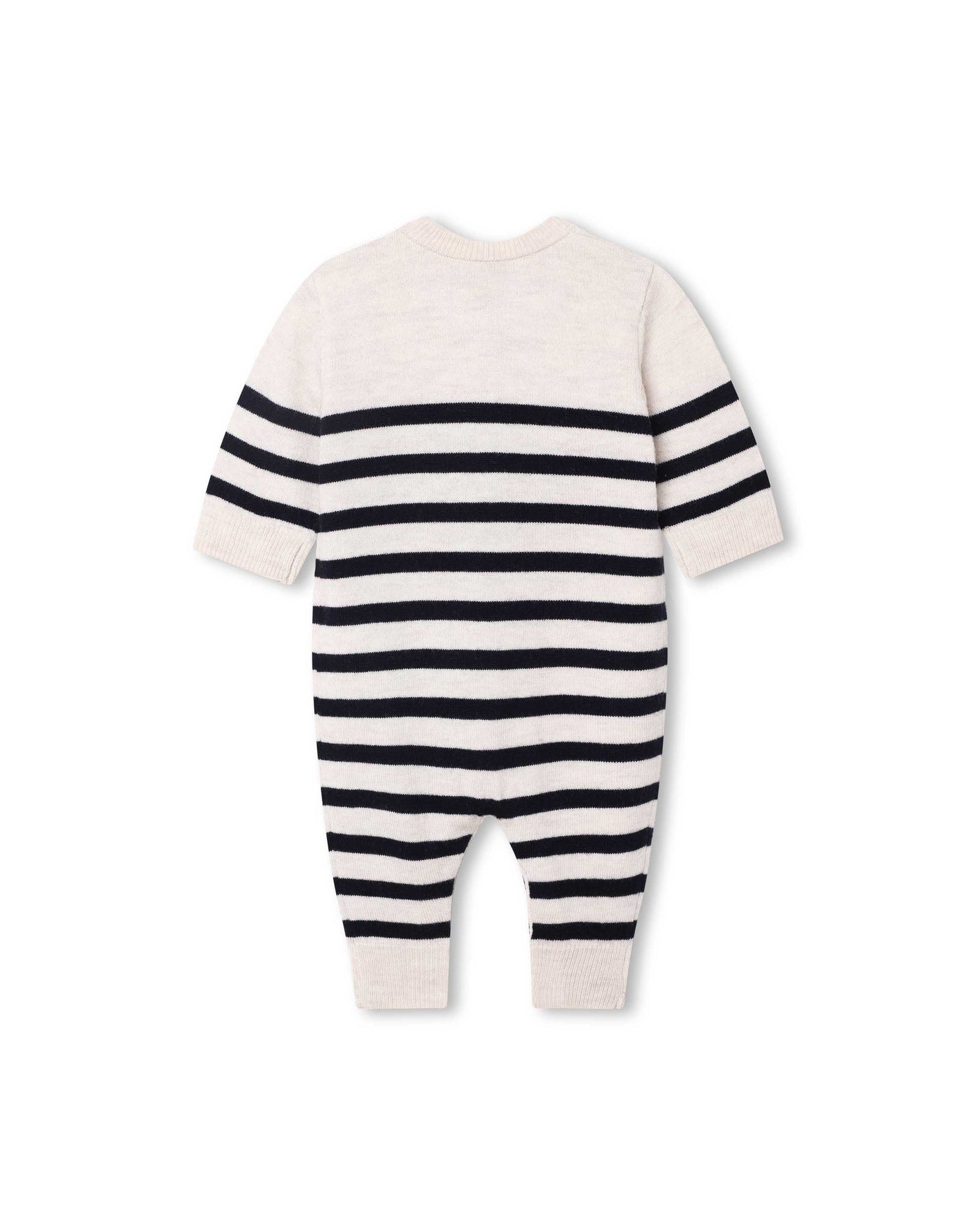 Wool jumpsuit - Ecru navy