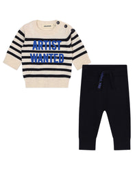 Ensemble pull et pantalon en laine et cachemire - Écru Marine