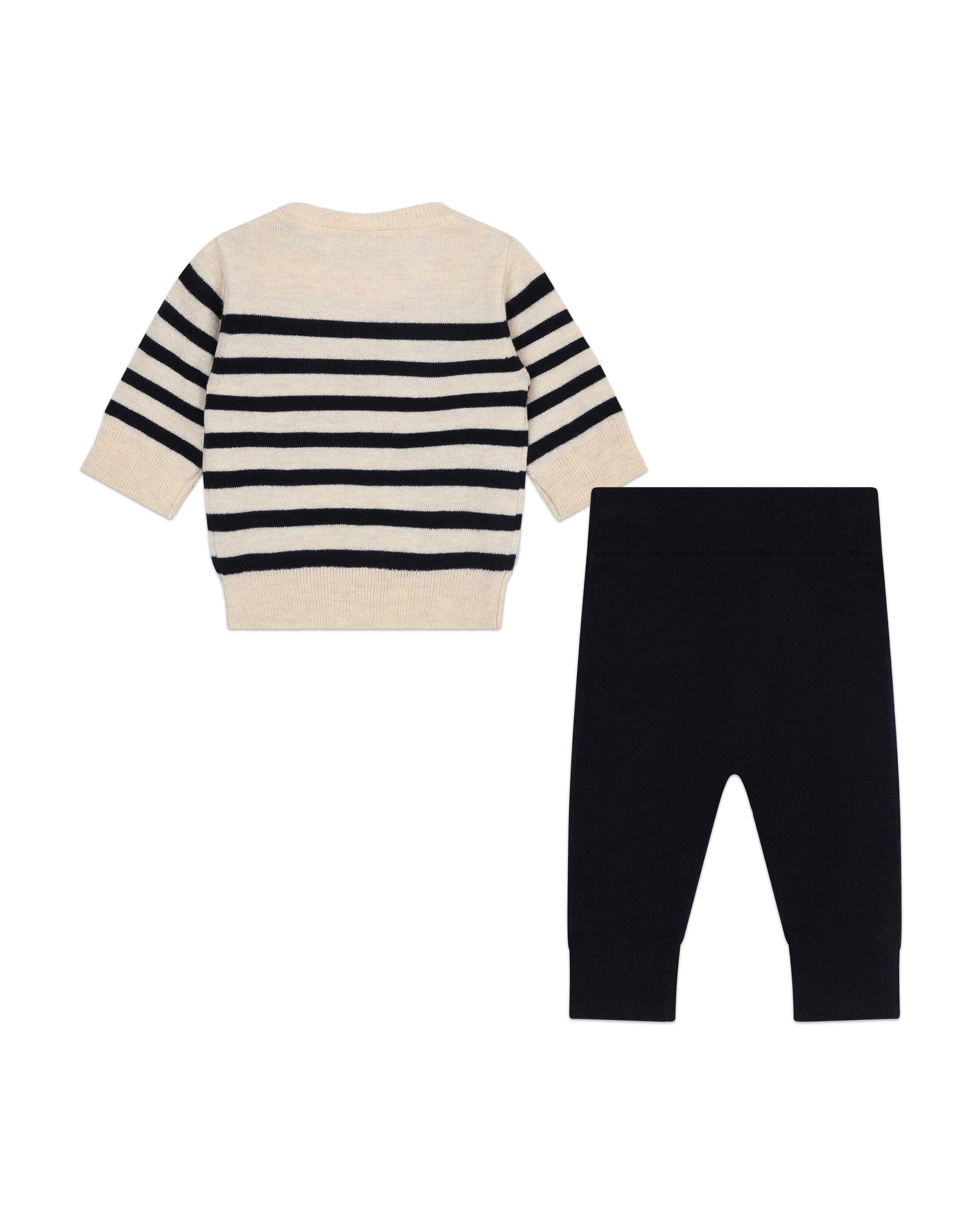 Ensemble pull et pantalon en laine et cachemire - Écru Marine