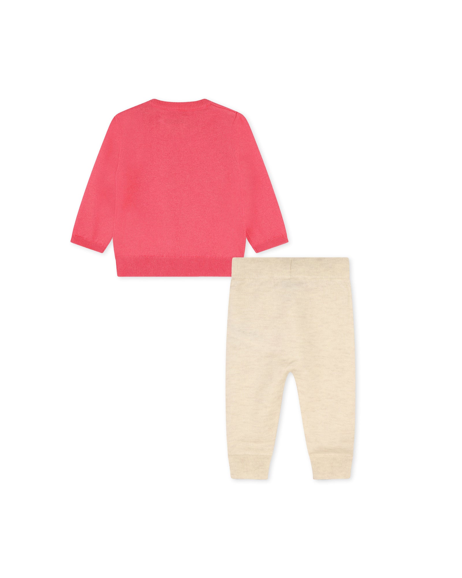 Ensemble pull et pantalon en laine - Rose ecru