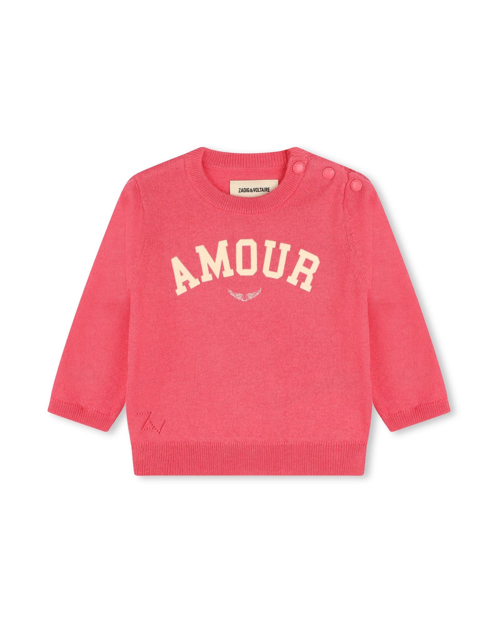 Ensemble pull et pantalon en laine - Rose ecru