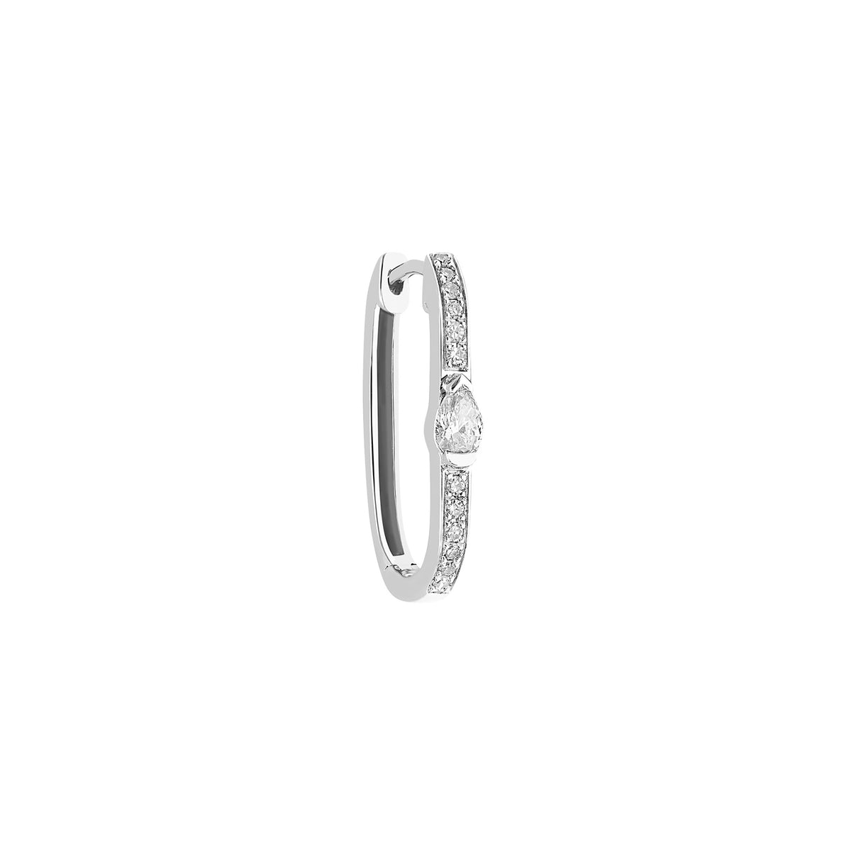 MONO BOUCLE D OREILLE GLAM ROCK OR BLANC