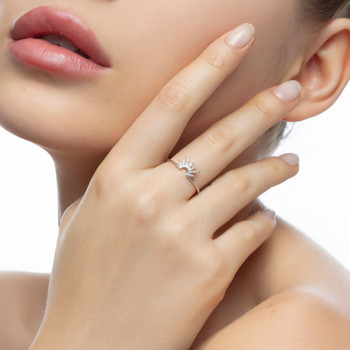 BAGUE SOLEIL OR BLANC