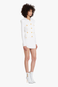 Cardigan court en maille éco-design - Blanc