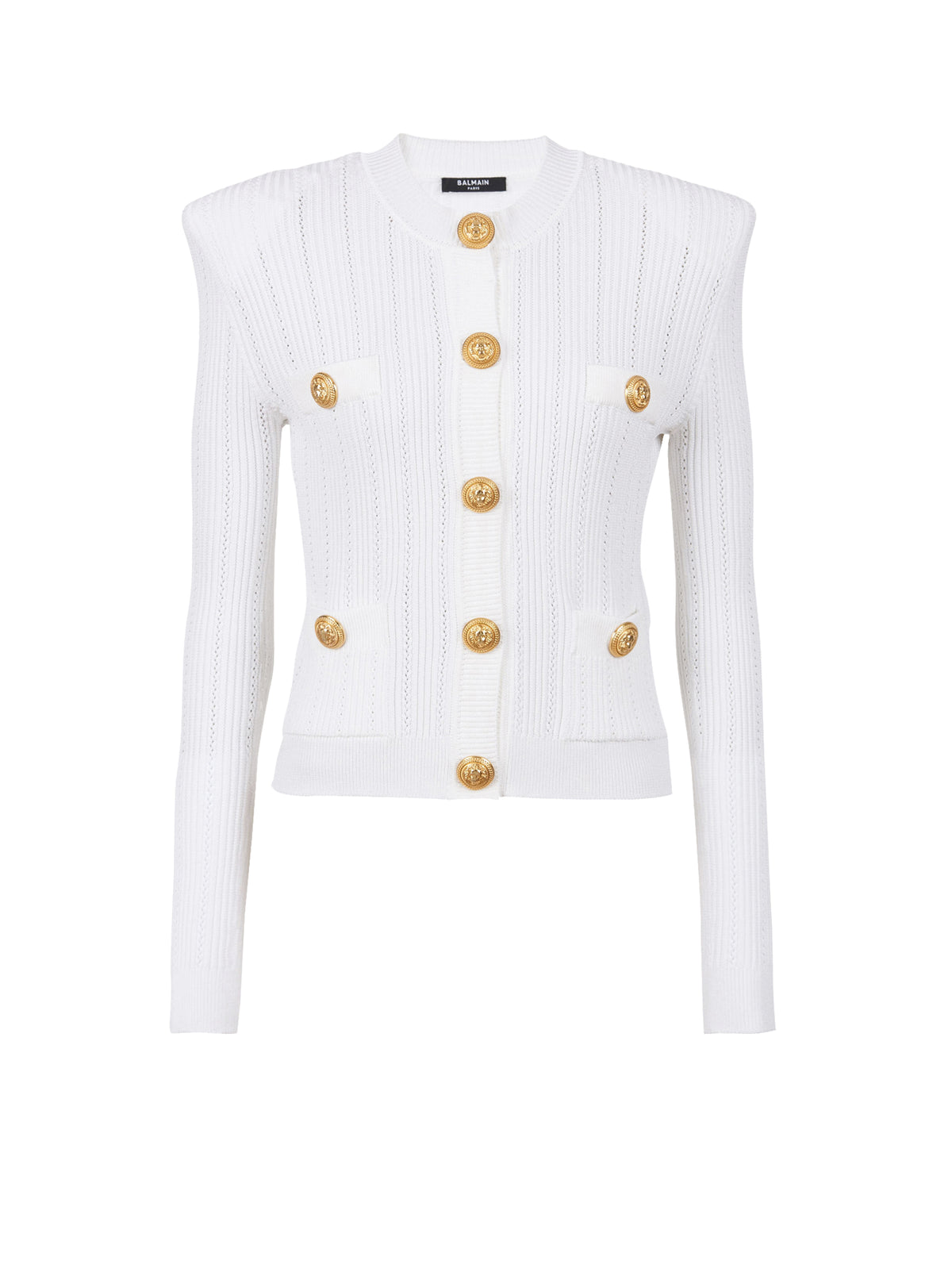 Cardigan court en maille - Blanc