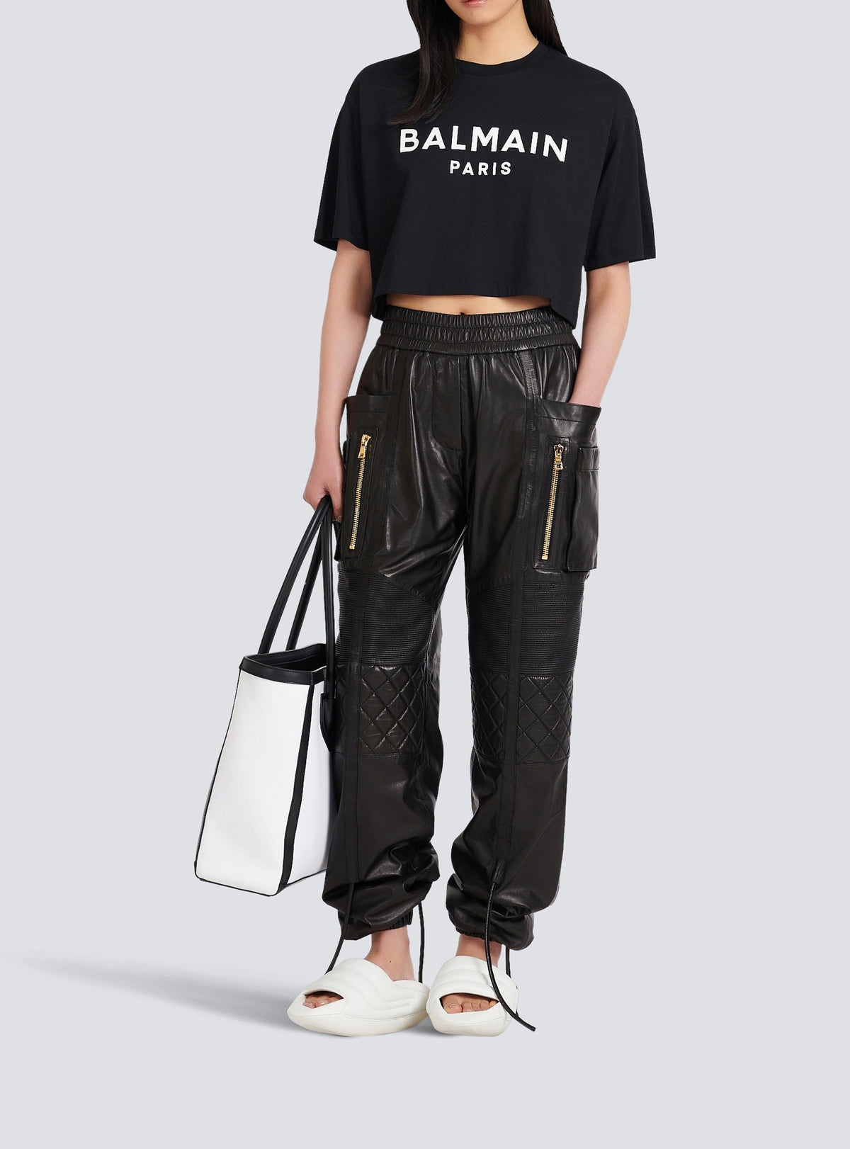T-shirt court en coton - Noir & Blanc