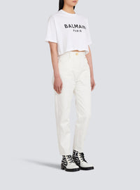 Cropped cotton T-shirt - White & Black